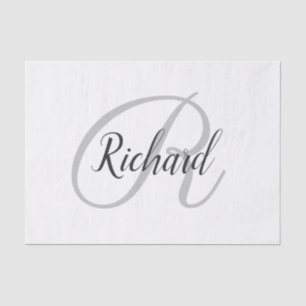 Weißer Hintergrund mit Monogramm Seidenpapier