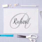 Weißer Hintergrund mit Monogramm  Seidenpapier (Handwerk)