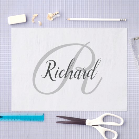 Weißer Hintergrund mit Monogramm  Seidenpapier (Handwerk)