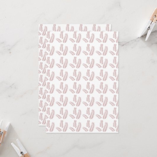 weißer Hintergrund mit rosa Blätter Einladung (Vorderseite/Rückseite Beispiel)