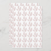 weißer Hintergrund mit rosa Blätter Einladung (Vorne/Hinten)