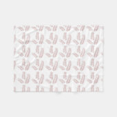 weißer Hintergrund mit rosa Blätter Fleecedecke (Vorderseite (Horizontal))