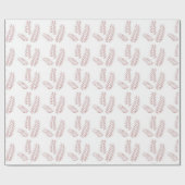 weißer Hintergrund mit rosa Blätter Geschenkpapier (Flach)