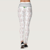 weißer Hintergrund mit rosa Blätter Leggings (Rückseite)
