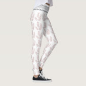 weißer Hintergrund mit rosa Blätter Leggings (Rechts)