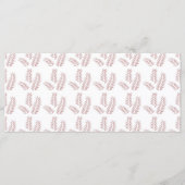 weißer Hintergrund mit rosa Blätter Menükarte (Vorderseite)
