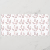 weißer Hintergrund mit rosa Blätter Menükarte (Rückseite)