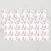 weißer Hintergrund mit rosa Blätter Menükarte (Vorne/Hinten)