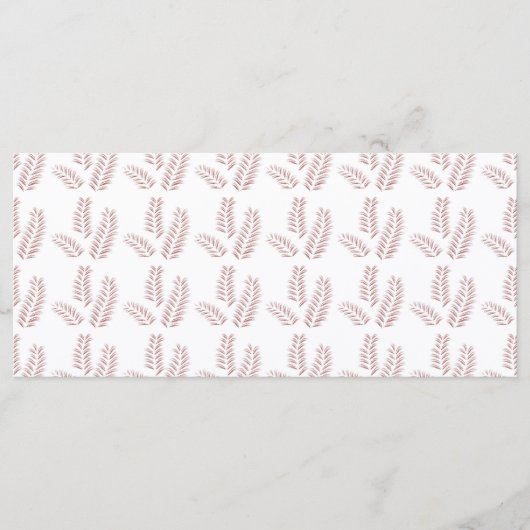 weißer Hintergrund mit rosa Blätter Menükarte (Vorderseite)
