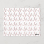 weißer Hintergrund mit rosa Blätter Postkarte (Rückseite)