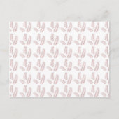 weißer Hintergrund mit rosa Blätter Postkarte (Vorderseite)