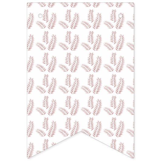 weißer Hintergrund mit rosa Blätter Wimpelkette (Zweite Fahne)