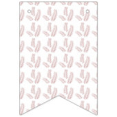 weißer Hintergrund mit rosa Blätter Wimpelkette (Erste Fahne)