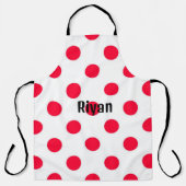 Weißer Hintergrund mit rotem Punkt und Name Schürze (Vorderseite)