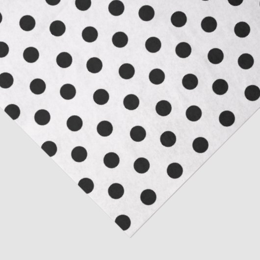 Weißer Hintergrund mit schwarzen Polka-Punkten Seidenpapier (Ausschnitt)