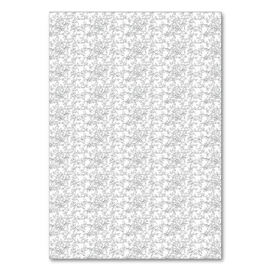 Weißer Hintergrund mit subtilen, verflochtenen, Tischnummer (Vorderseite)