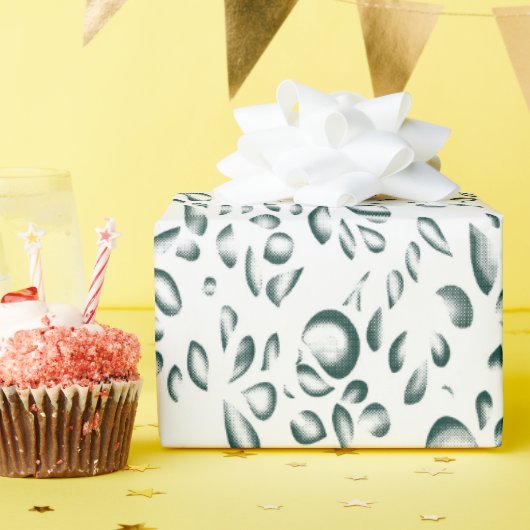 weißer Hintergrund mit vielen Wassertropfen Geschenkpapier (Geburtstagsparty)
