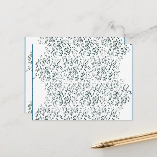 weißer Hintergrund mit vielen Wassertropfen Postkarte (Vorderseite/Rückseite Beispiel)