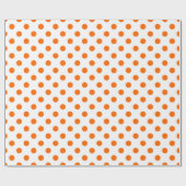 Weißer Hintergrund Orange Polka Dots Geschenkpapier (Flach)