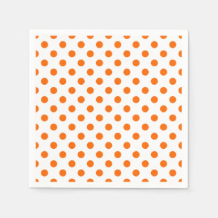 Weißer Hintergrund Orange Polka Dots Serviette
