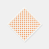 Weißer Hintergrund Orange Polka Dots Serviette (Ecke)
