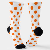 Weißer Hintergrund Orange Polka Dots Socken (Gewinkelt)