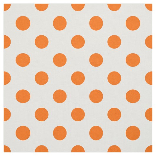 Weißer Hintergrund Orange Polka Dots Stoff (Muster)