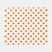 Weißer Hintergrund Orange Punkte Fleecedecke (Vorderseite (Horizontal))