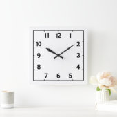 Weißer Hintergrund Quadratische Wanduhr (Zuhause)