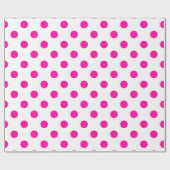 Weißer Hintergrund Rosa Polka Punkte Geschenkpapier (Flach)