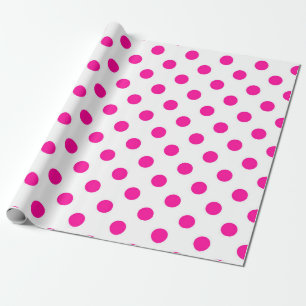 Weißer Hintergrund Rosa Polka Punkte Geschenkpapier