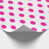 Weißer Hintergrund Rosa Polka Punkte Geschenkpapier (Ecke)