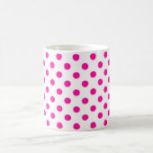 Weißer Hintergrund Rosa Polka Punkte Kaffeetasse (Mittel)