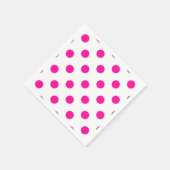 Weißer Hintergrund Rosa Polka Punkte Serviette (Ecke)