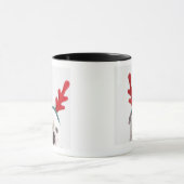 weißer Hintergrund, weiße männliche Bulldogge, rot Tasse (Zentrum)