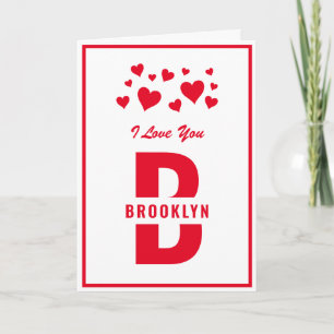 Weißer Hipster Monogramm Happy Valentinstag Karte