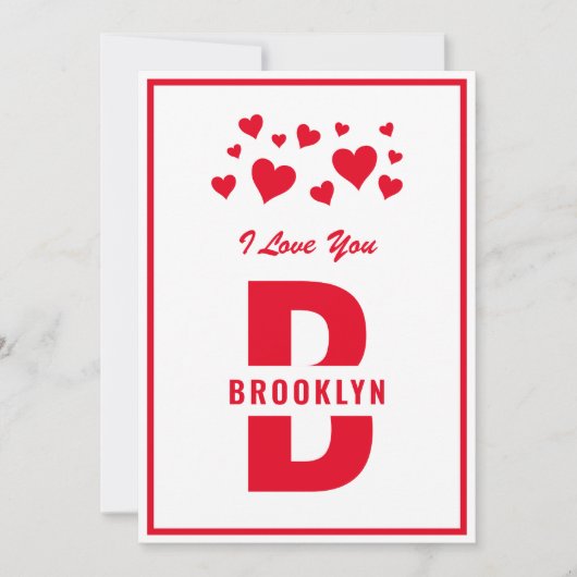 Weißer Hipster Monogramm Happy Valentinstag Karte (Vorderseite)