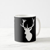Weißer Hirsch-Kopf Kaffeetasse (VorderseiteRechts)