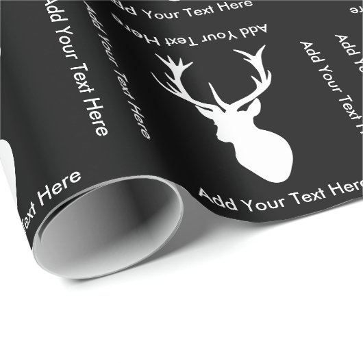 Weißer Hirsch-Kopf mit den Geweihen Geschenkpapier (Rolleneckpunkt)
