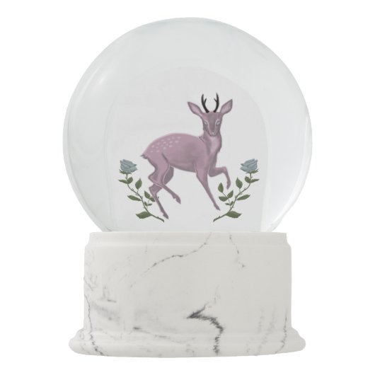 Weißer Hirsch Schneekugel (Rückseite)