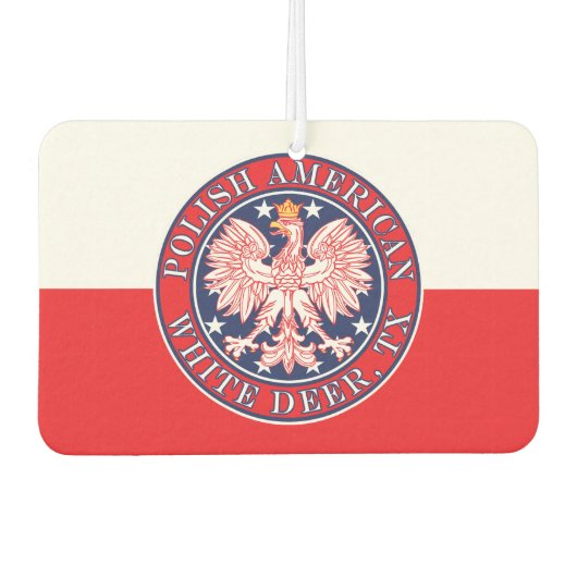 Weißer Hirsch Texas Polnischer Adler Autolufterfrischer (Vorderseite)