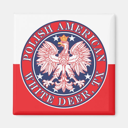 Weißer Hirsch Texas Polnischer Adler Magnet (Vorne)