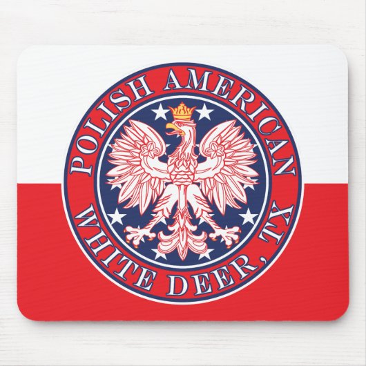 Weißer Hirsch Texas Polnischer Adler Mousepad (Vorne)