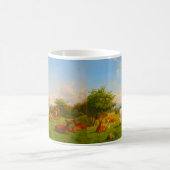 Weißer Hirschhirsch auf offenem Feld Natur Wildtie Kaffeetasse (Mittel)