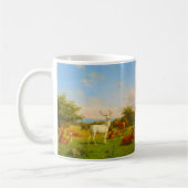 Weißer Hirschhirsch auf offenem Feld Natur Wildtie Kaffeetasse (Links)