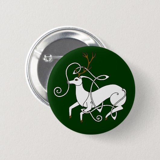 Weißer Hirschknopf Button (Vorne & Hinten)