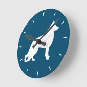 Weißer Hirte Hund GSD K9 Silhouette Runde Wanduhr (Winkel)