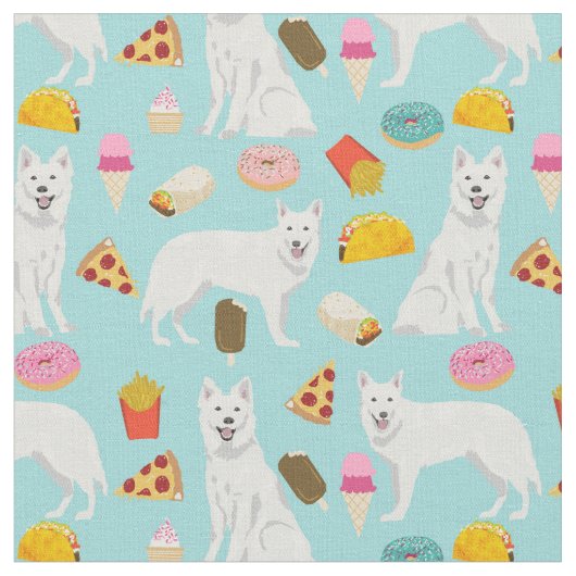 Weißer Hirte Hund Junkfood Stoff (Nahaufnahme)