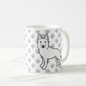 Weißer Hirte/Weißer Hirte Hund & Paws Kaffeetasse (VorderseiteRechts)