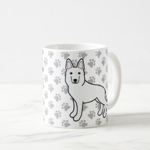 Weißer Hirte/Weißer Hirte Hund & Paws Kaffeetasse